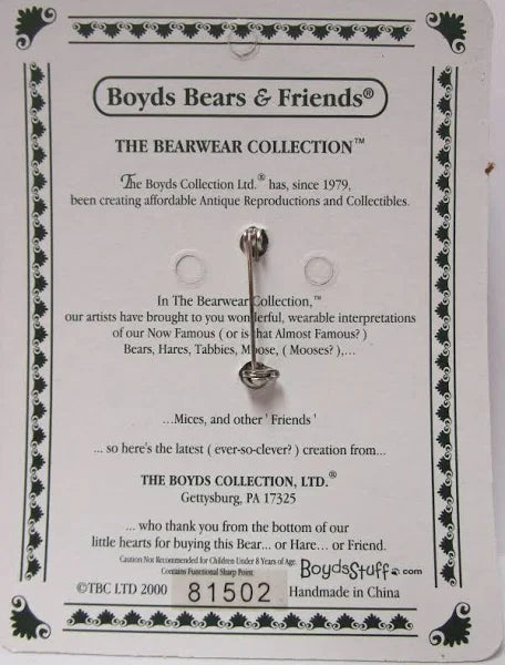 Boyds Pin Bearwear Eggbert The Artist  Pin 81502 Easter image 1