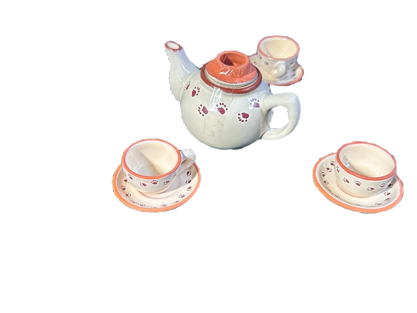Boyds Bear Mini Tea Set Caitlins Teapot Bearware Potteryworks 02000-65 FOB 2000 image 2