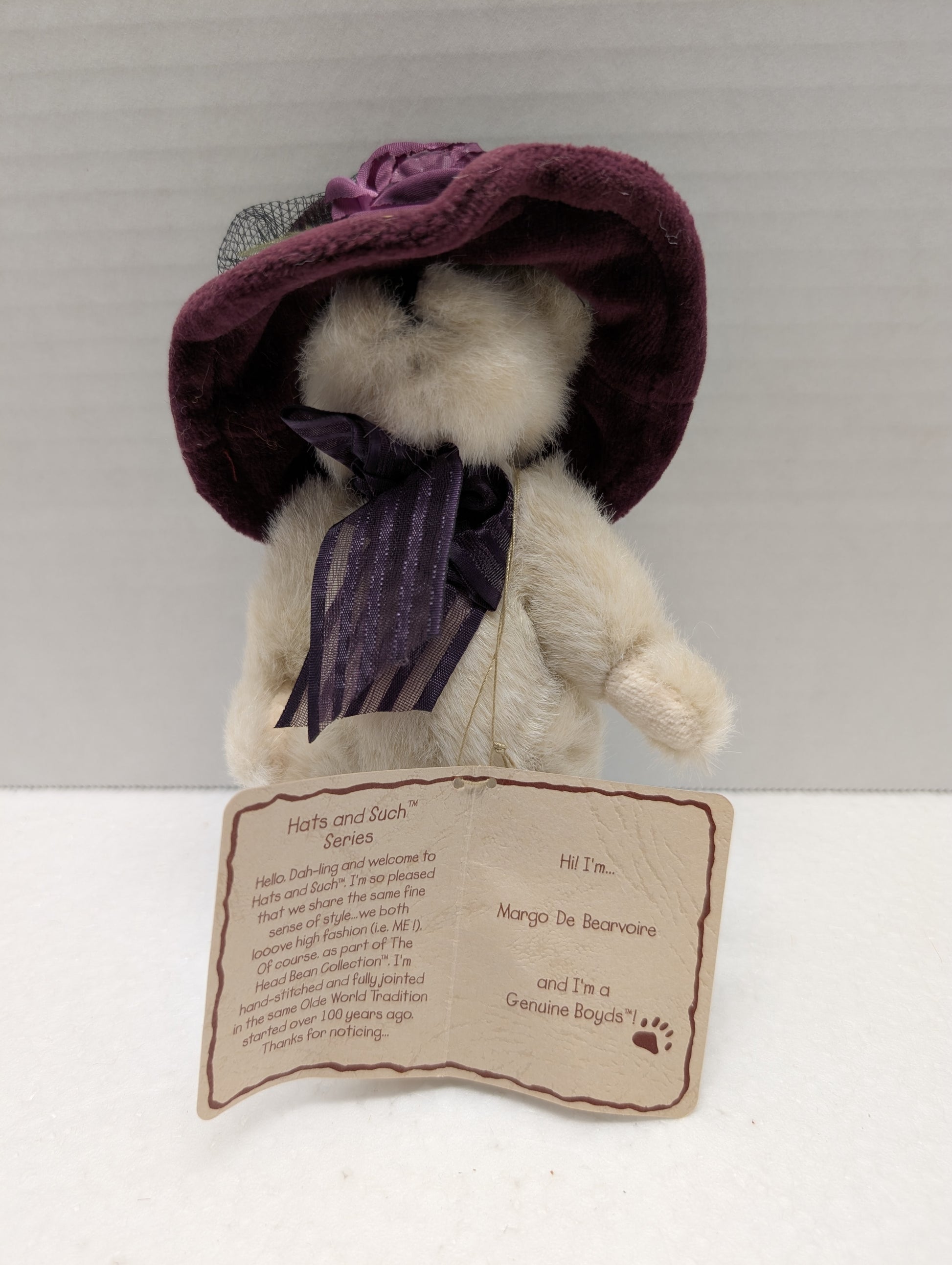 Boyds  Bear Plush Margo De Bearvoire- purple hat  904227 image 0