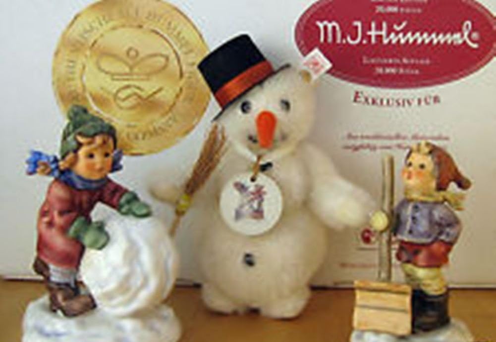 Steiff & Goebel Collectors Set Hummel Frosty Friends with Steiff Snowman 1448 image 1