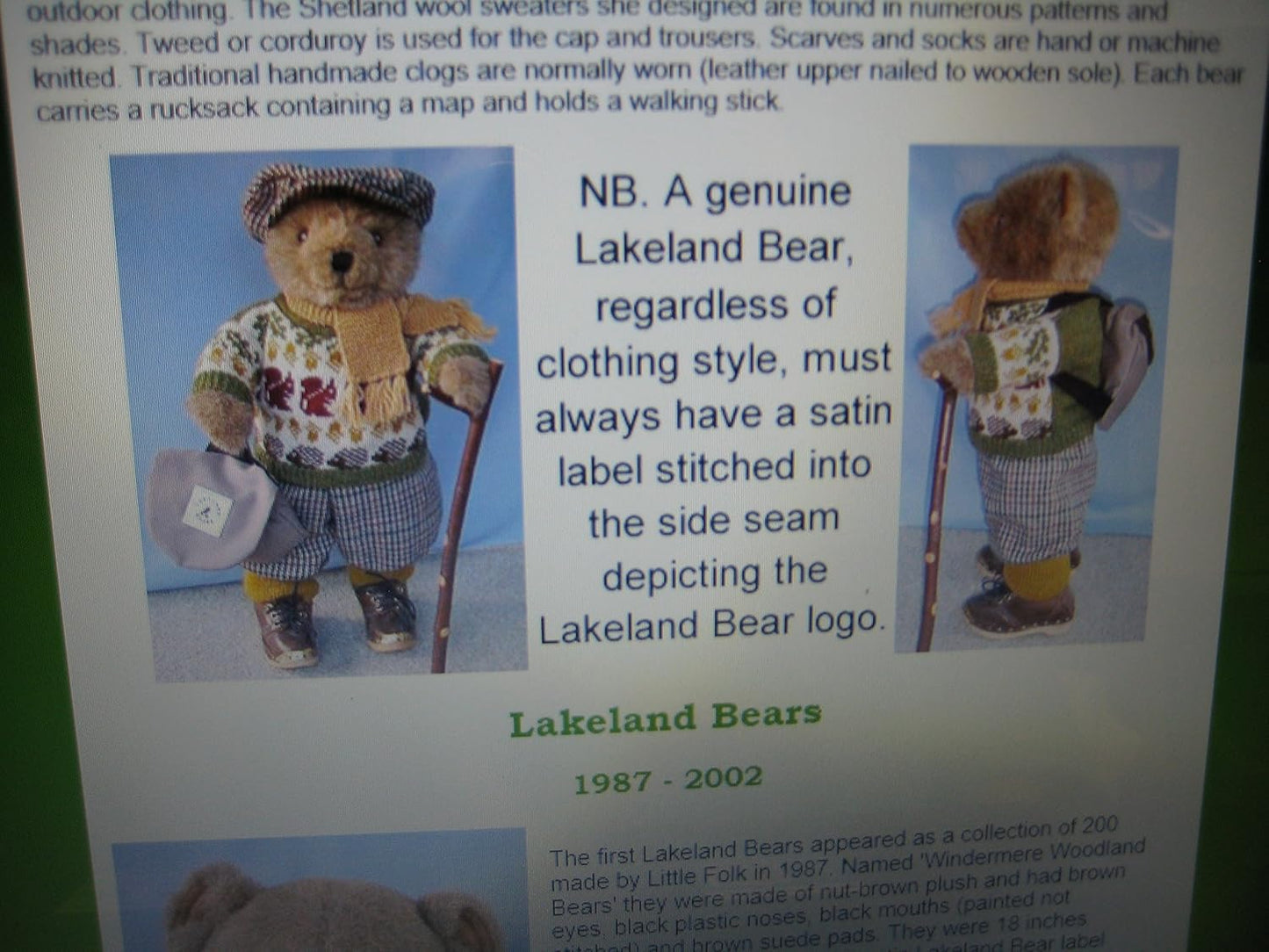 Lakeland Bear Artist Designed 18 Grizedale Forest Bear from England image 5