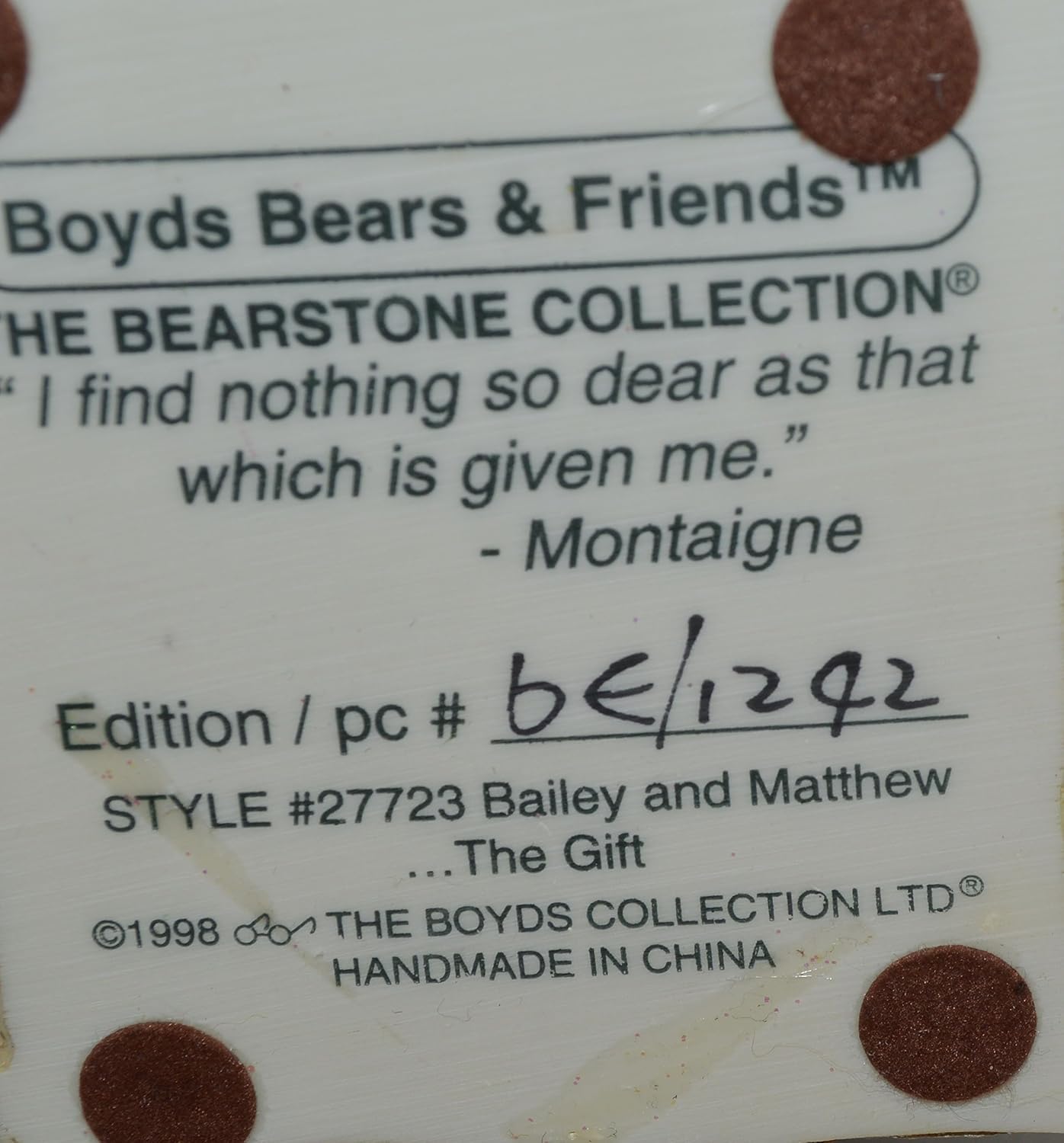Boyds Votive BS Resin Bailey and Matthew The Gift Votive #27723 BS image 3