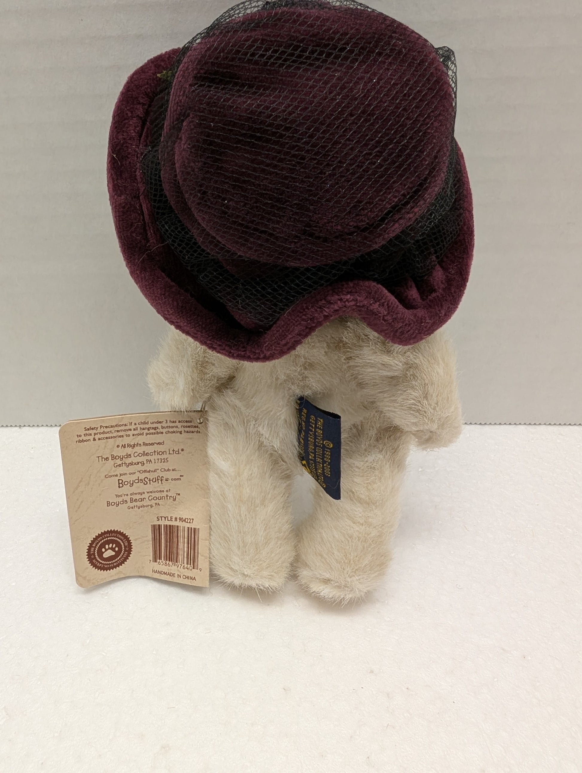 Boyds  Bear Plush Margo De Bearvoire- purple hat  904227 image 2