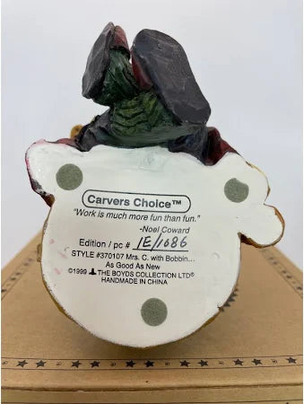Boyds Carvers Choice Mrs. C With Bobbin As Good As New 370107 image 1