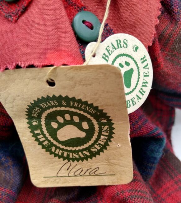 Boyds Bear Plush Clara Bear 911061 14 " Red Flannel image 2