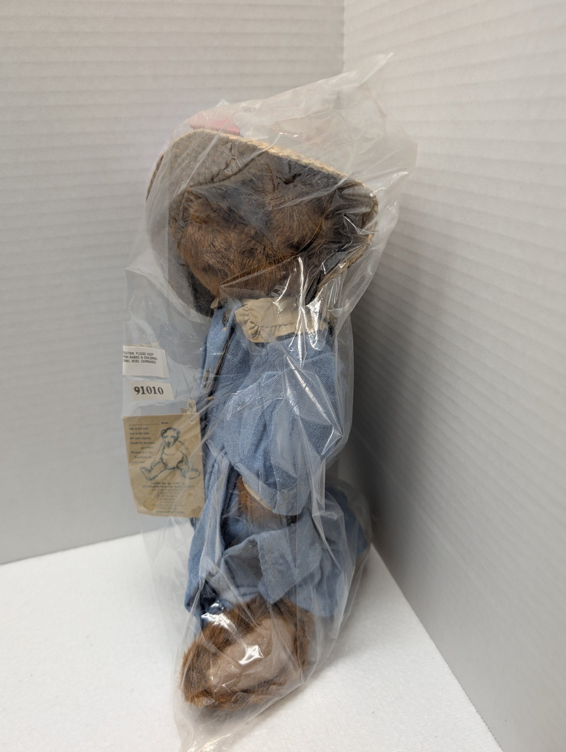 Boyds Bear Plush  Augusta 14" w Straw  Hat  91010 image 5