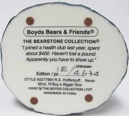 Boyds Bear Resin R. S. Huffenpuff  Never Mind, I'll Buy a Bigger Size 2277904 image 2