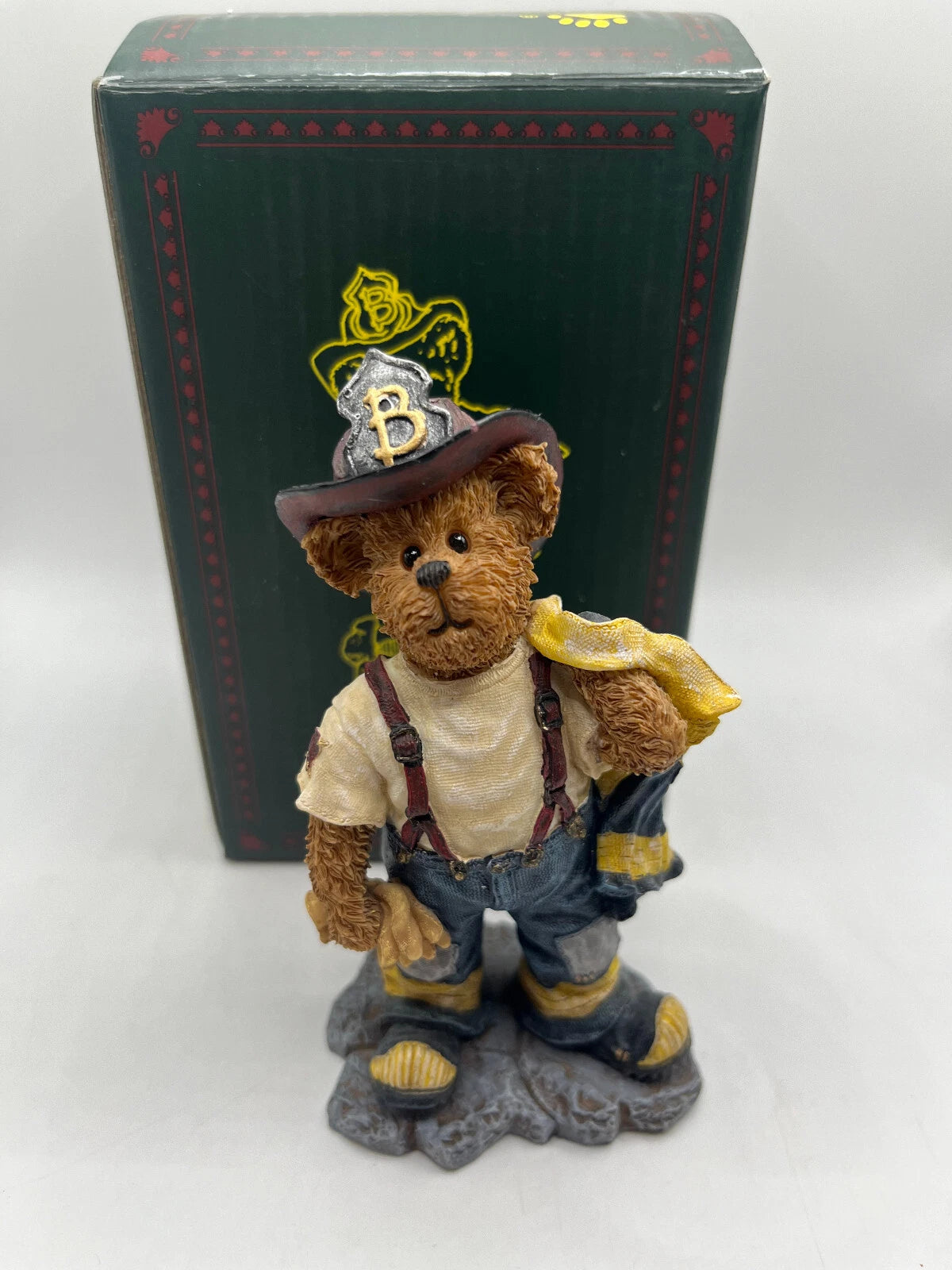 Boyds Bear Resin Russ Q McBearsley Unsung Hero 2277948 Fireman image 1