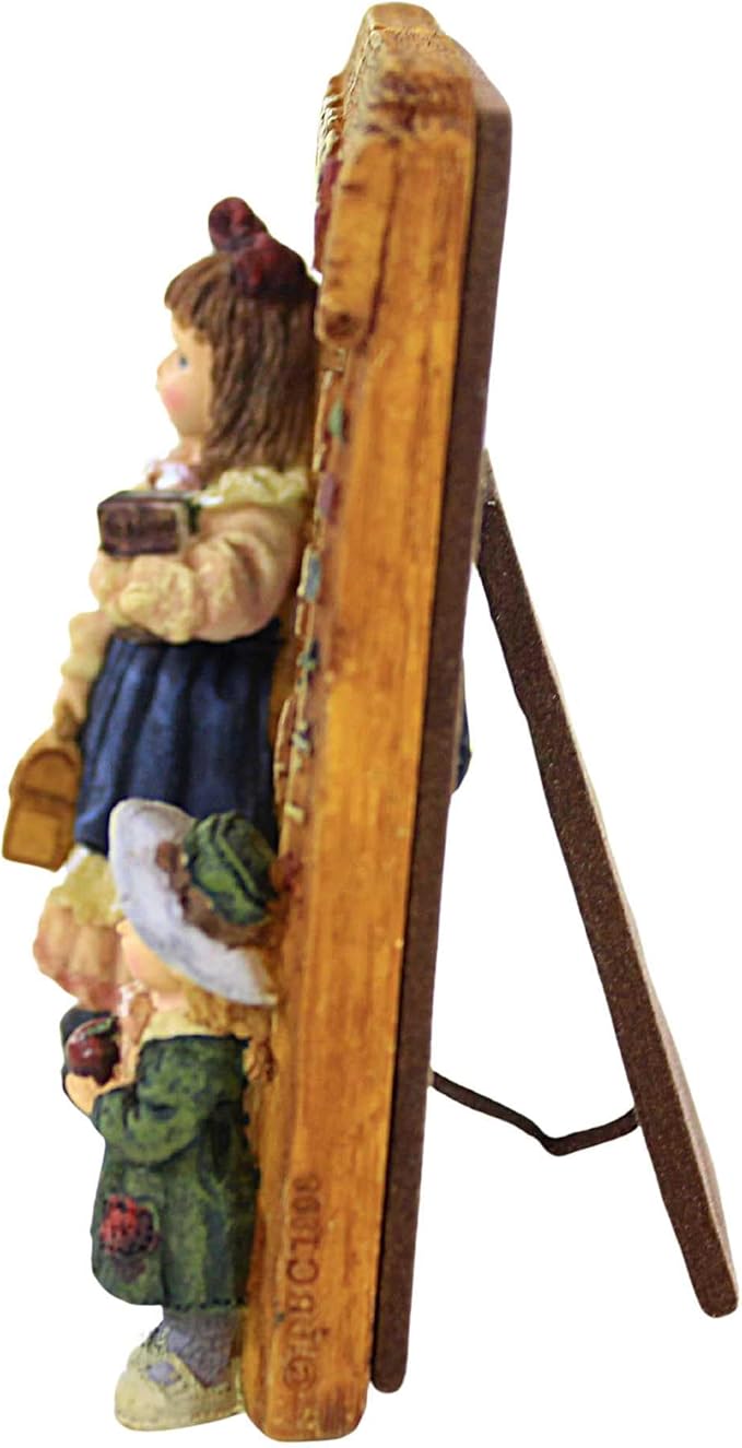 Boyds Frame Dollstone Yesterdays Child Laura & Jane 1st Day School 27552 image 1