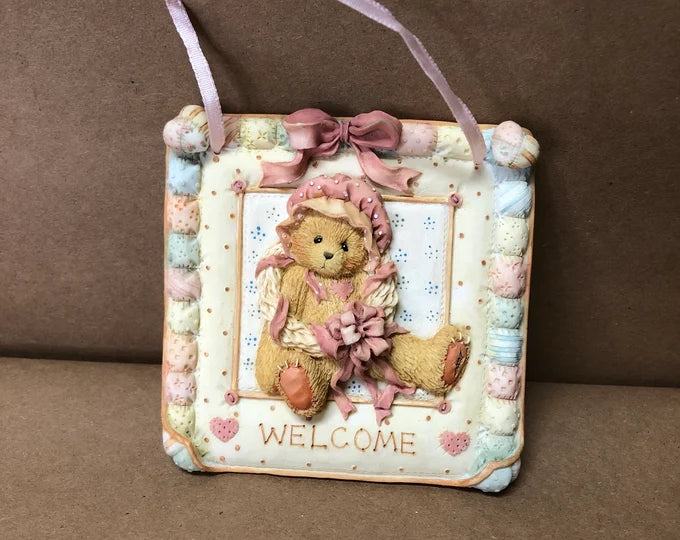 Cherished Teddies Quilt block ornament "Welcome" 627372 image 2