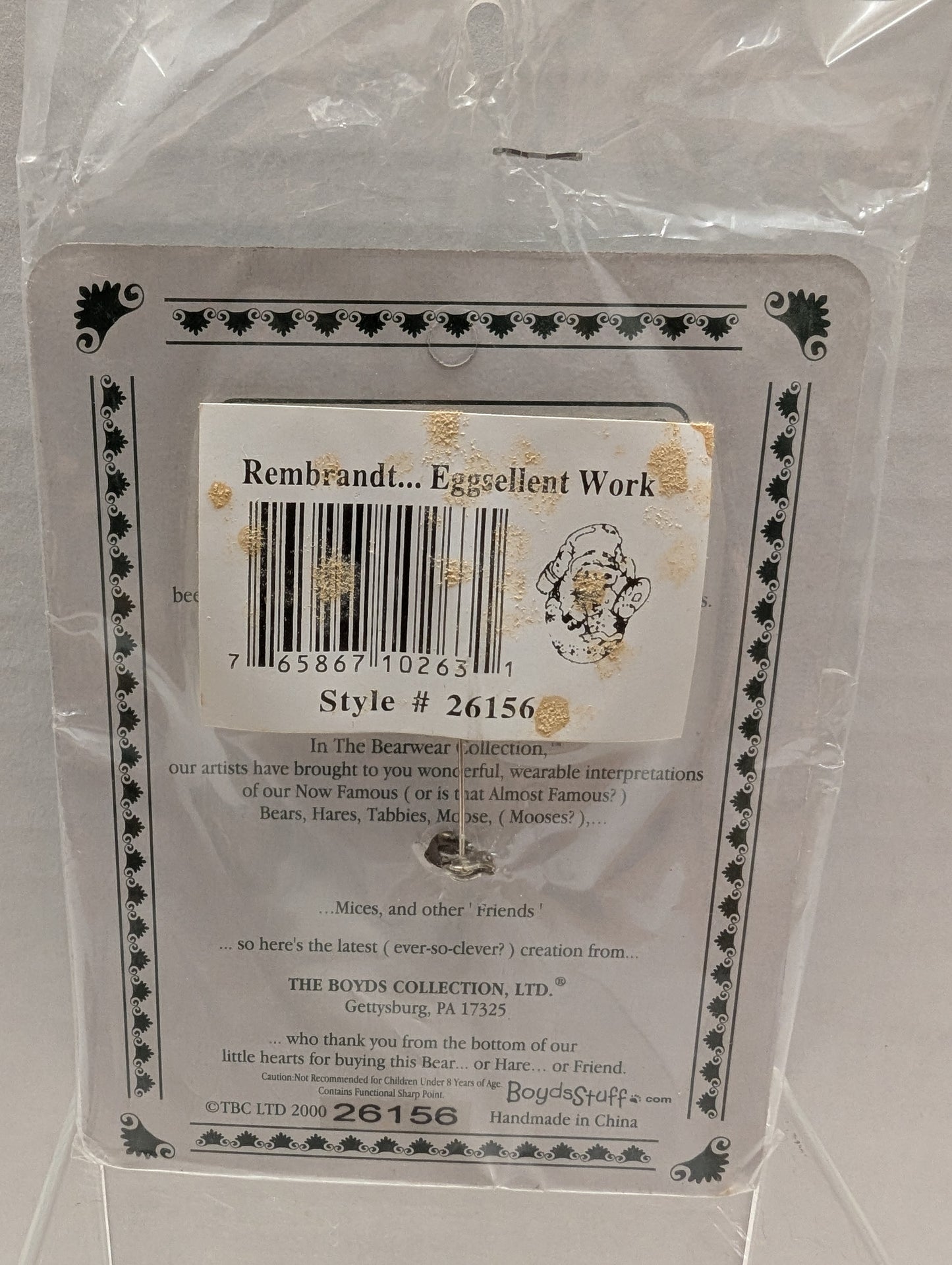 Boyds Pin Bearwear Rembrandt 26156 Bear on Easter Egg image 3