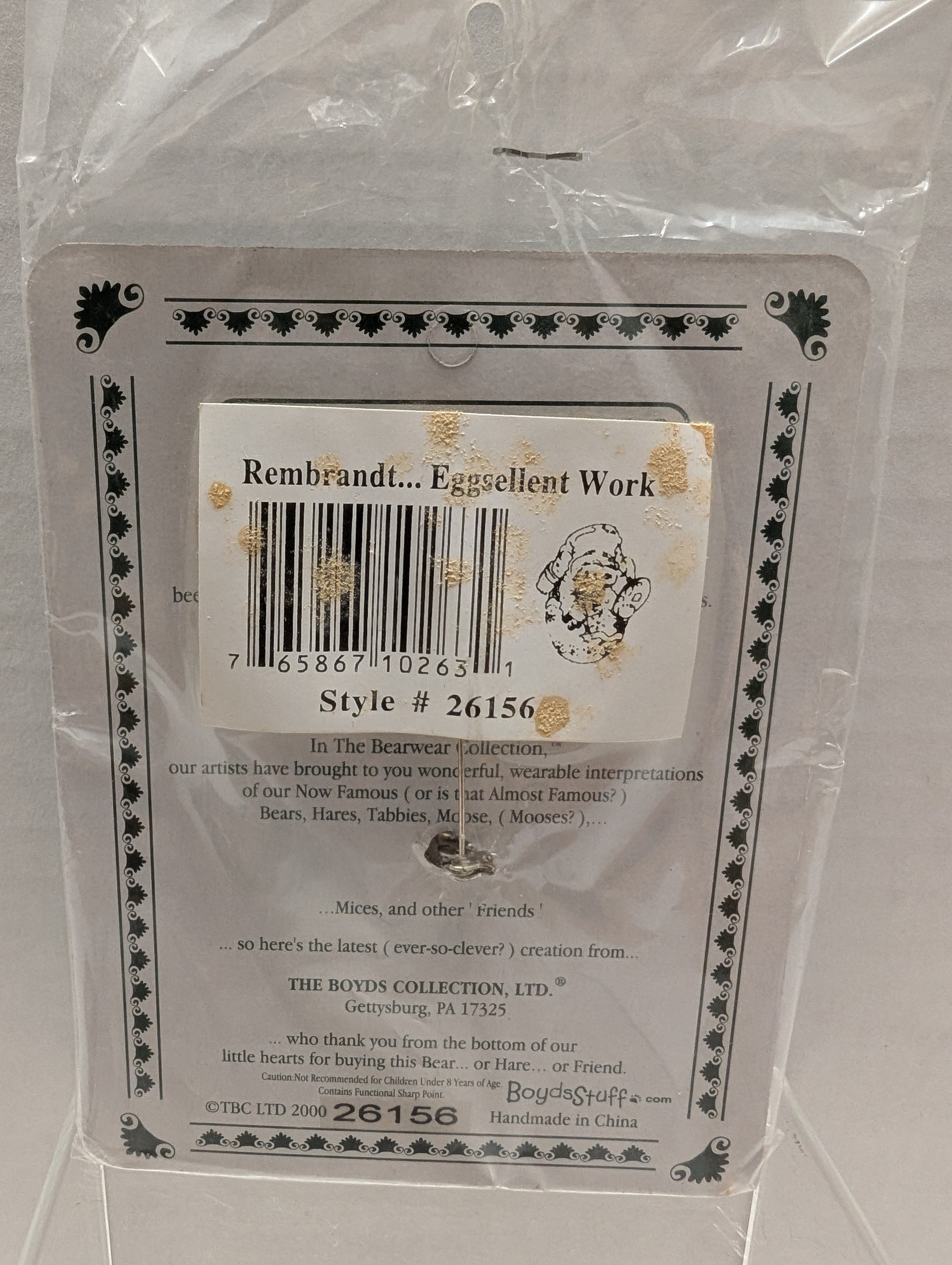 Boyds Pin Bearwear Rembrandt 26156 Bear on Easter Egg image 3