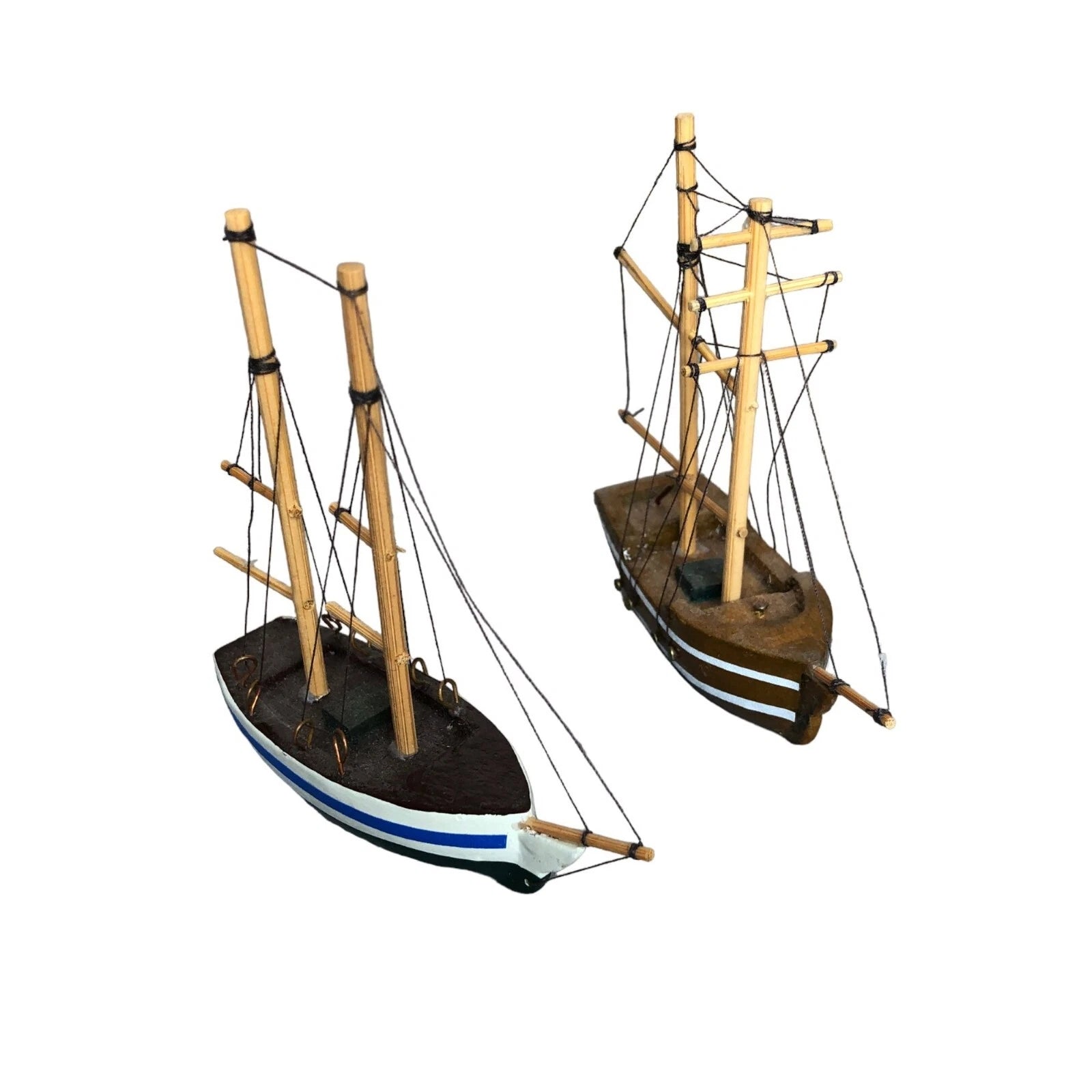 Miniature Ships without Sails Dollhouse Christmas Village Lake Lighthouse Decor image 0