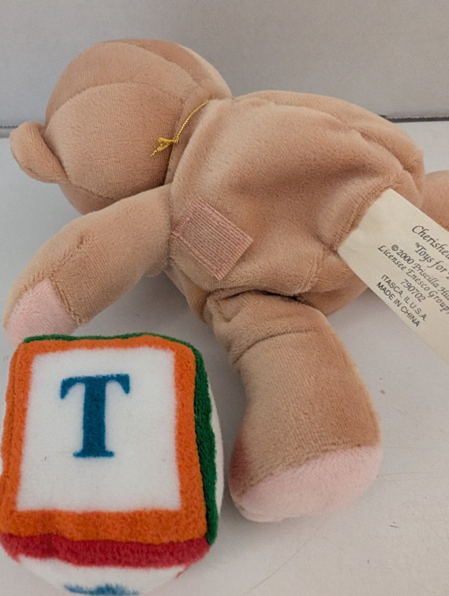 Cherished Teddies Bear Tug a Heart Teddies 790702 Teddy w. Block image 1
