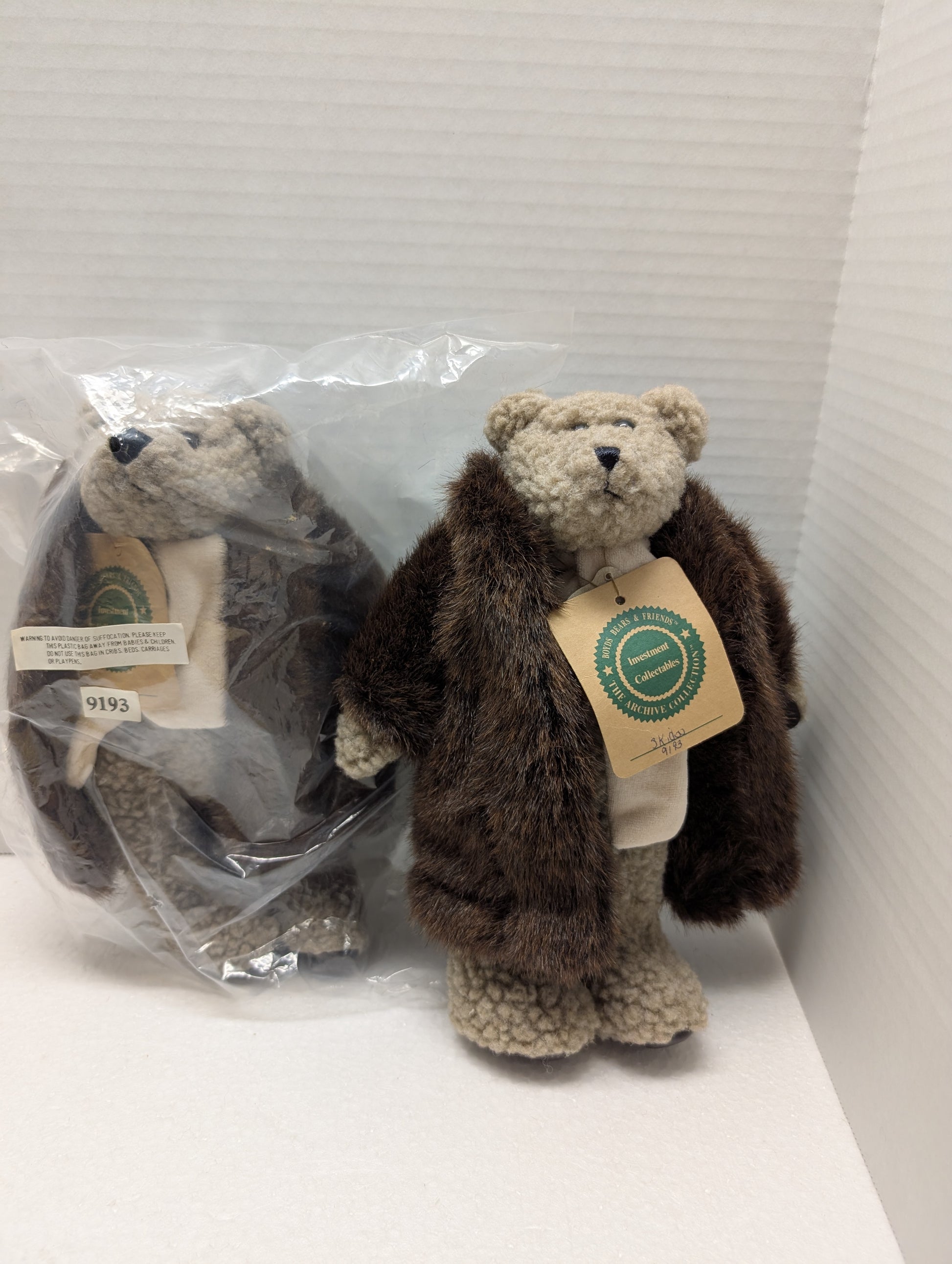 Boyds Bear Plush Skidoo with fur coat  1992 10"  9193 image 5