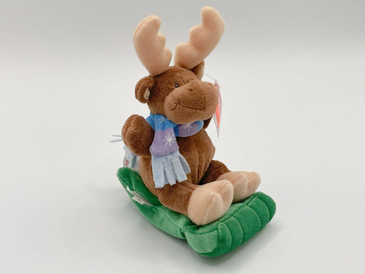 Gund Christmas Plush Sleigh Buddies Moose Zip Along on Sled 88379 image 0