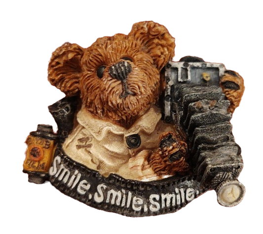 Boyds Pin Bearwear Flash McBear Smile, Smile, Smile  Pin #26061 Camera image 0