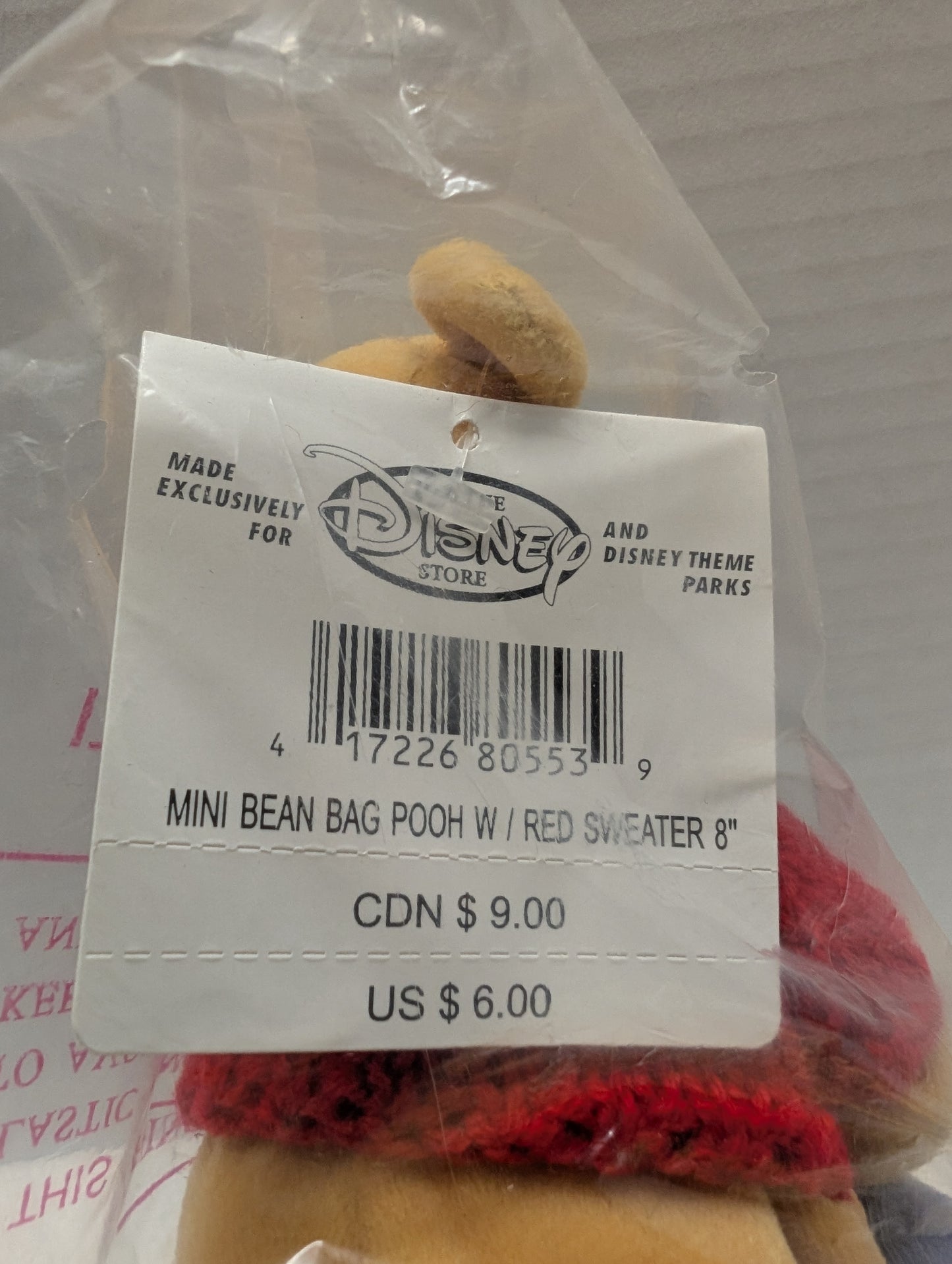 Disney Bean Bag Set Pooh with Red Sweater and Eeyore Cupid image 1