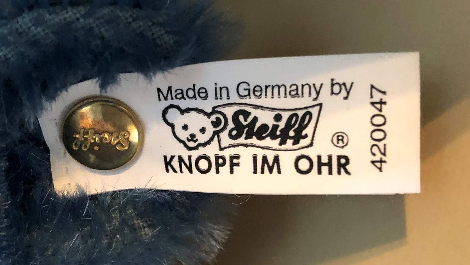 Steiff 1994 Club Edition #420047  Replica of 1908 Blue Bear image 8