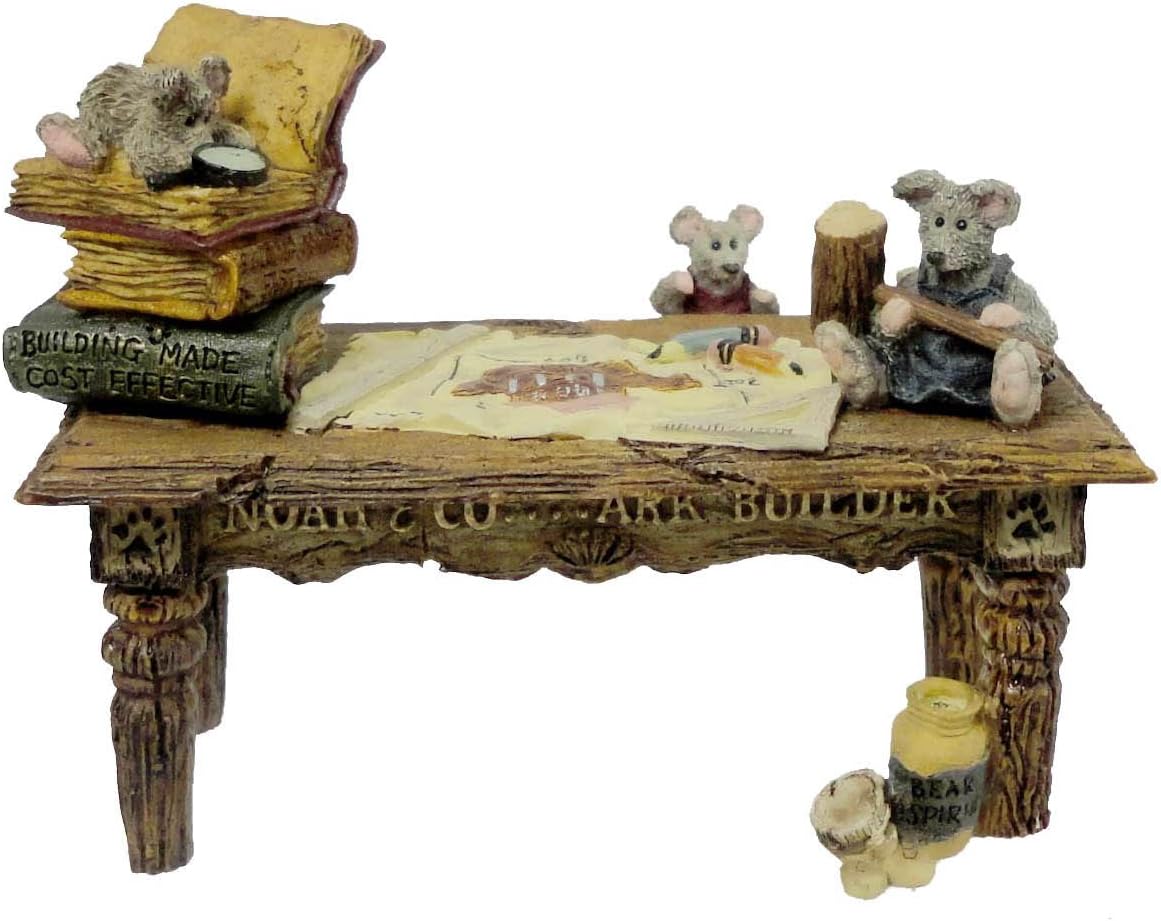 Boyds Bear Resin Noah Collection Genius At Work Table    2429 image 0