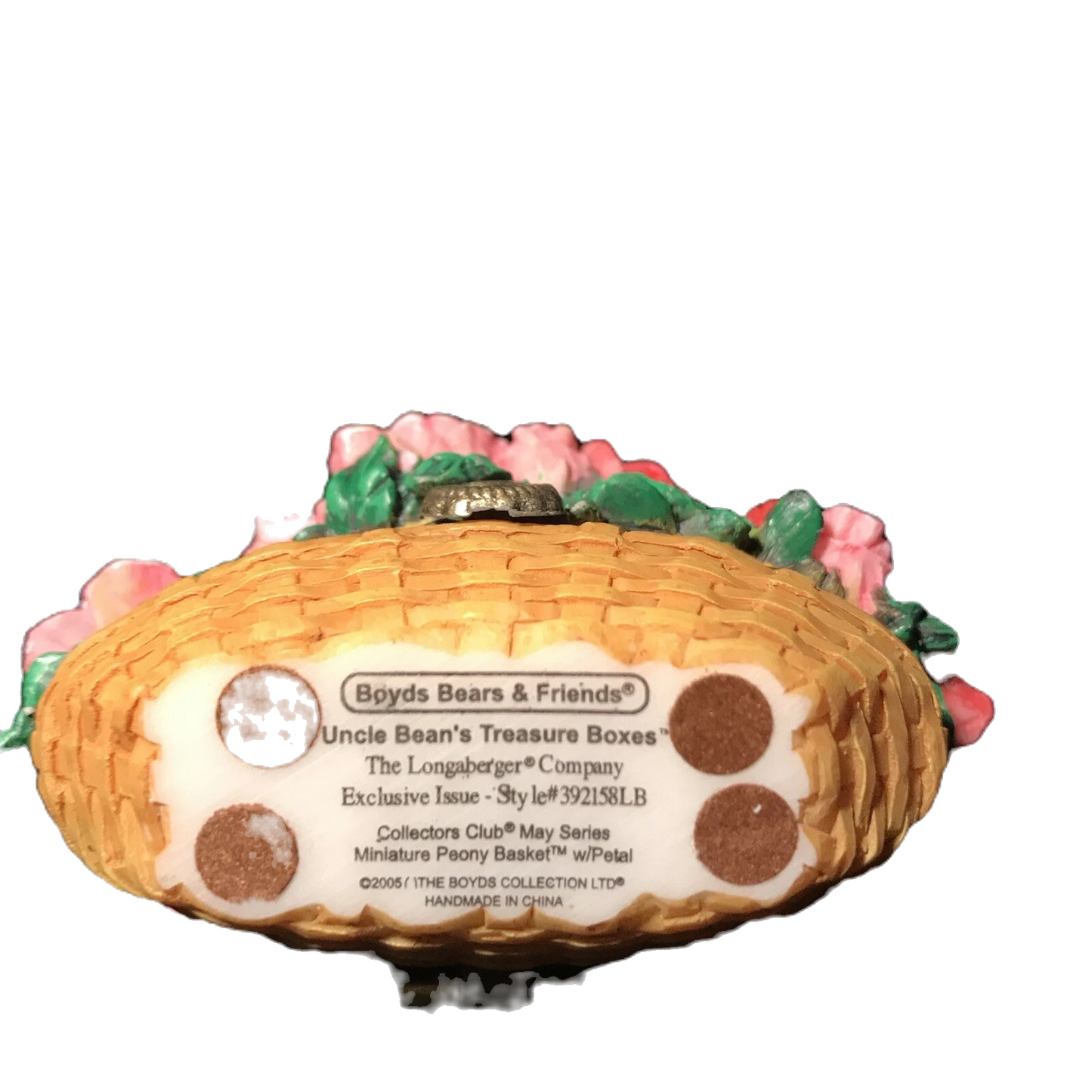 Boyds Treasure Box Collectors Club May Series Mini Peony Basket w.Petal image 6