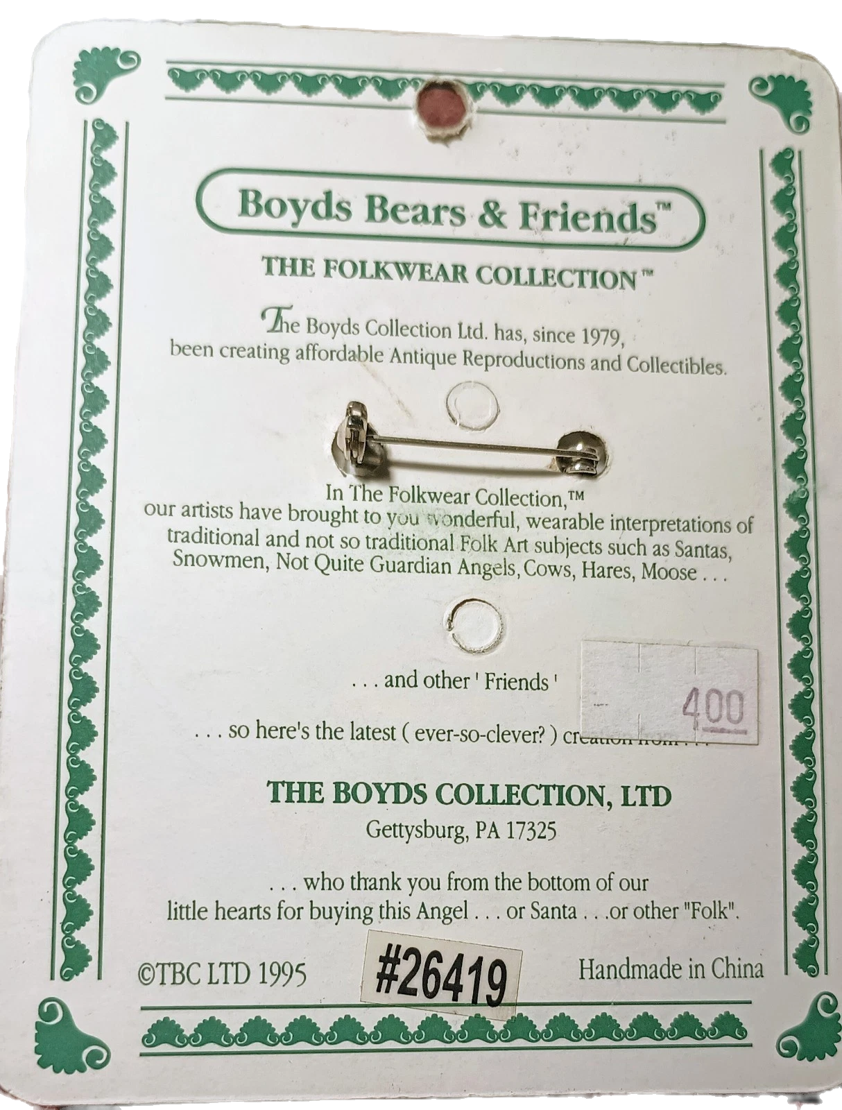 Boyds Pin Folkwear Purrsilla and Friends 26419 image 1
