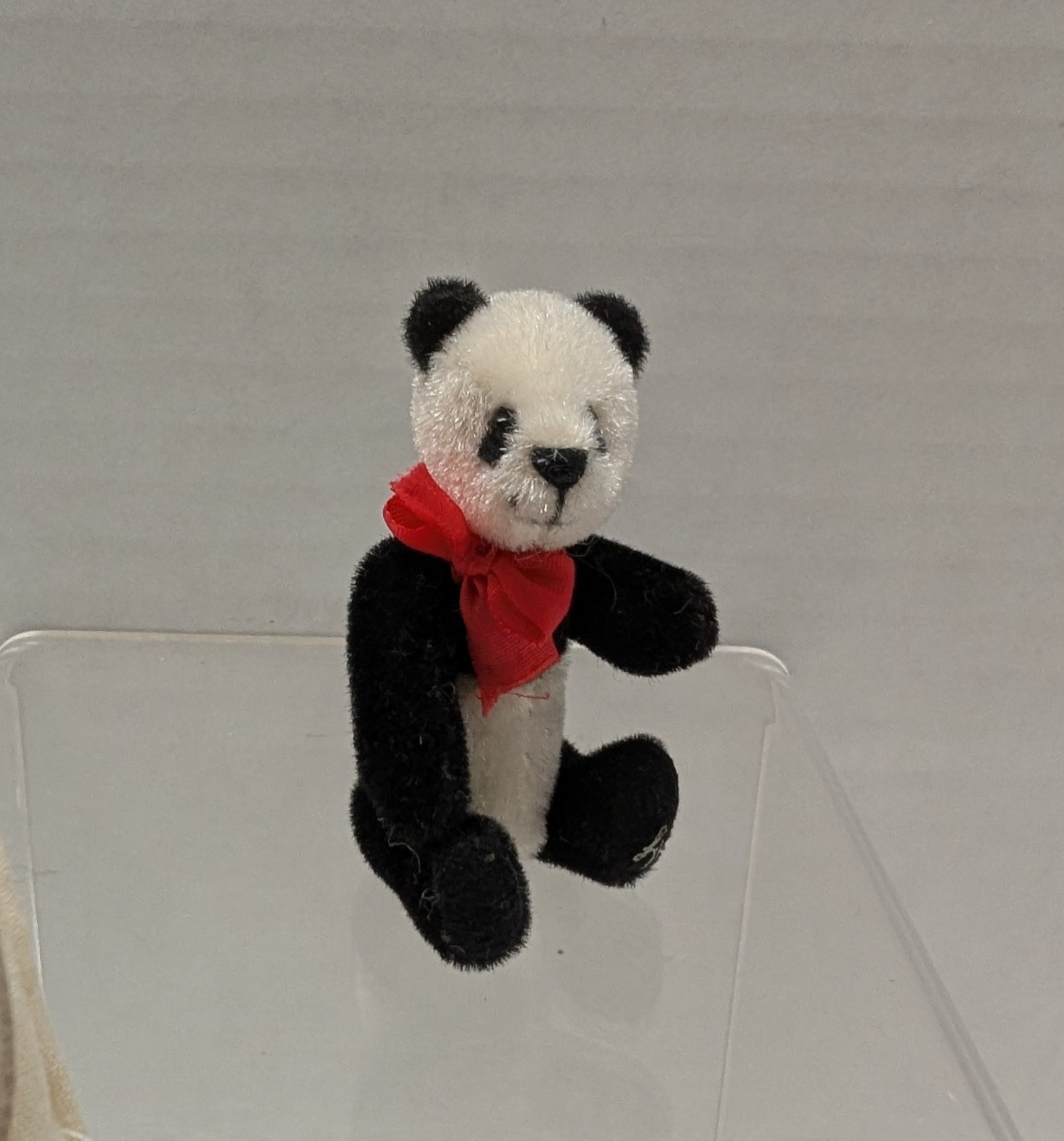 Ganz Cottage Miniatures Mandy Panda 3" CC7213 Red Ribbon and heart image 0