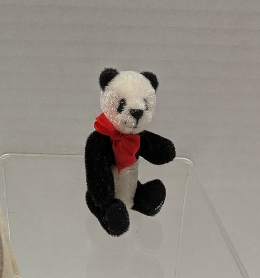 Ganz Cottage Miniatures Mandy Panda 3" CC7213 Red Ribbon and heart image 0
