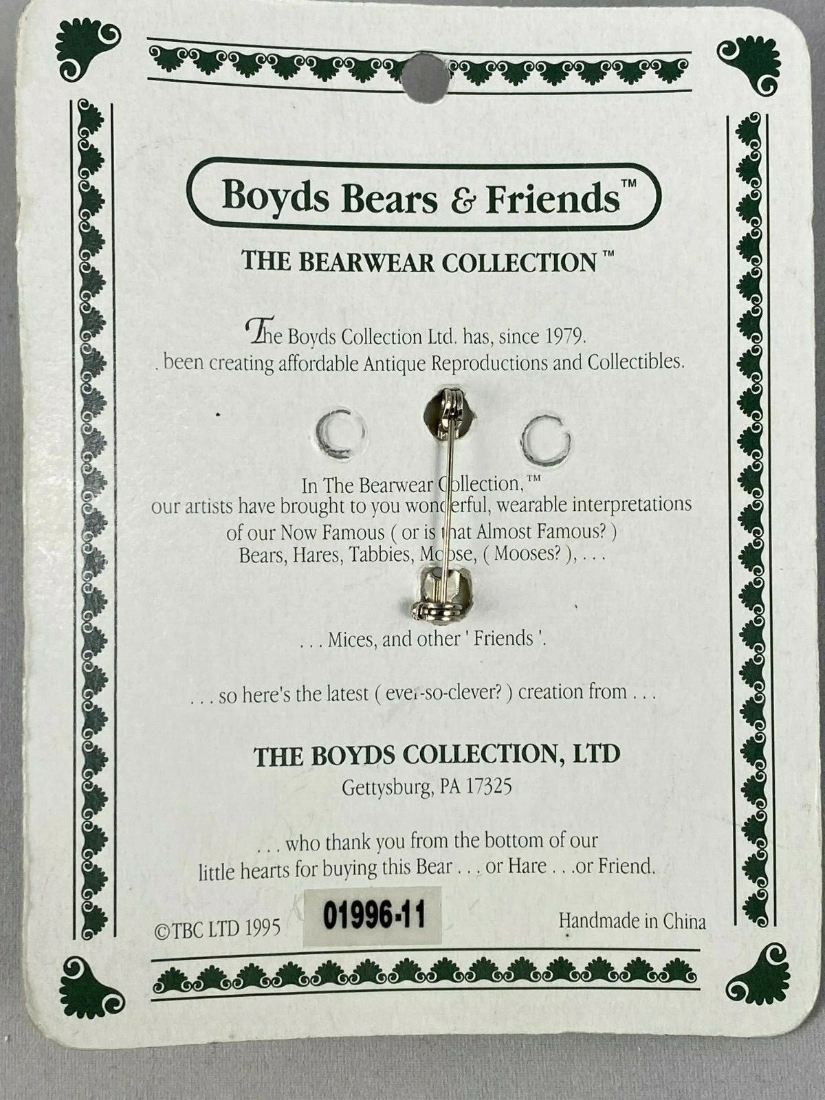 Boyds Pin Bearwear The Head Bean 02001-81 image 1