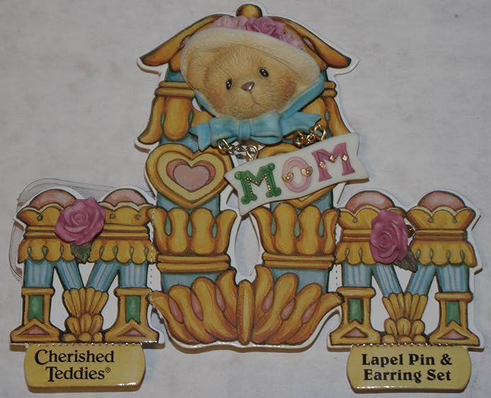 Cherished Teddies  Mom Lapel Pin & Earring Set #303070 image 0