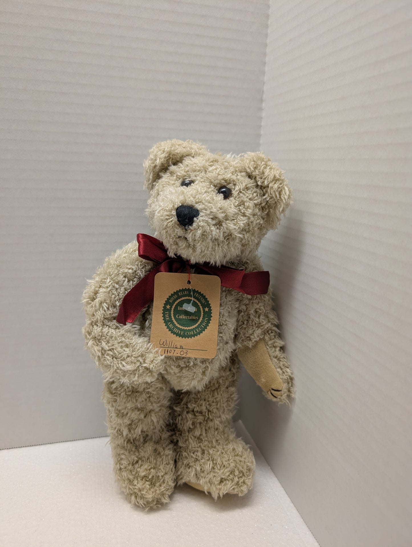 Boyds Bear Plush William P Beige cheneille 1998  1107-03 image 5