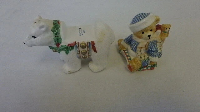 Cherished Teddies Christmas Eric w/Polar Bear Salt & Pepper Shakers 178349 image 3