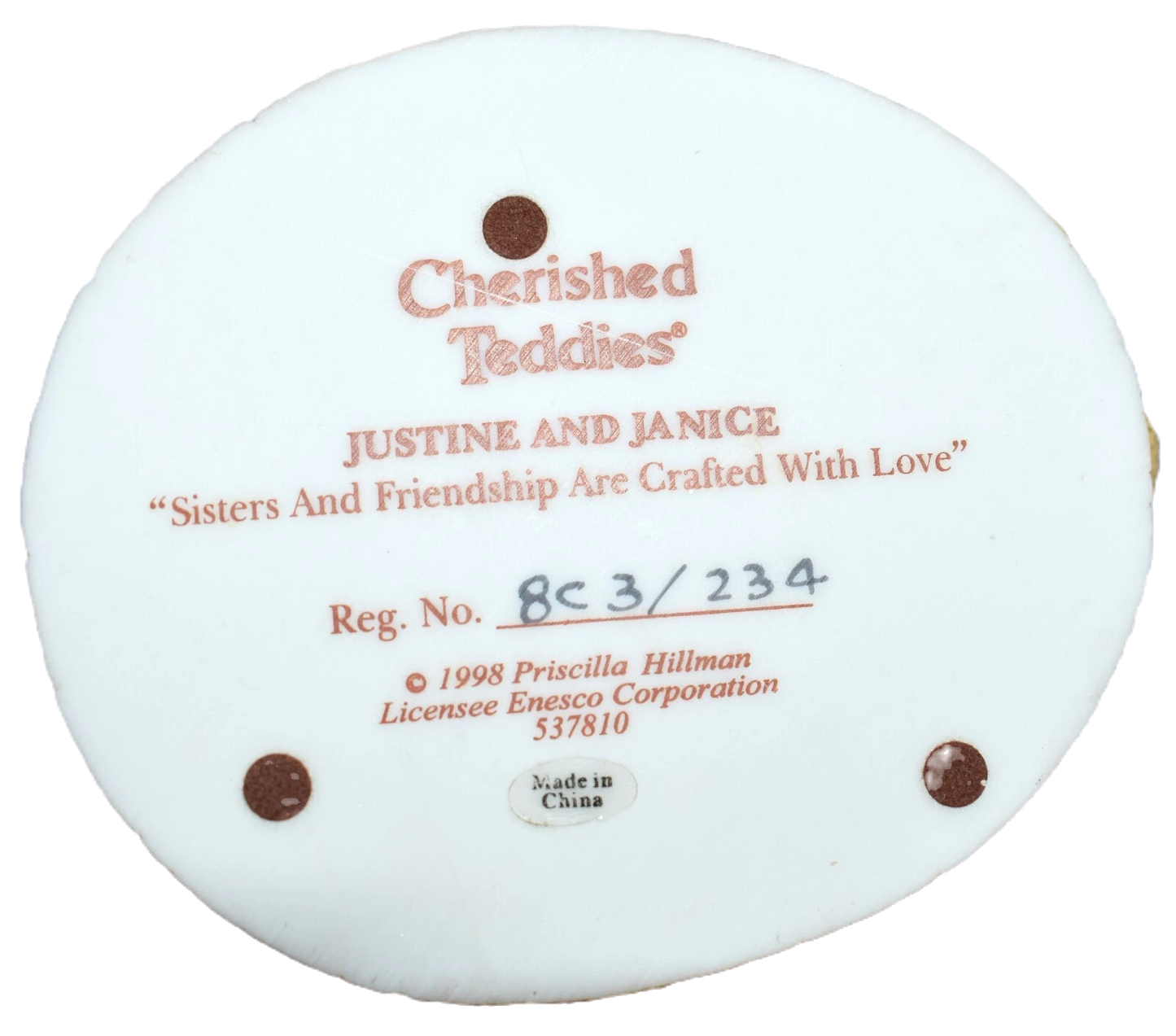 Cherished Teddies Justine & Janice Sisters & Friendship  Crafted w. Love 537810 image 6