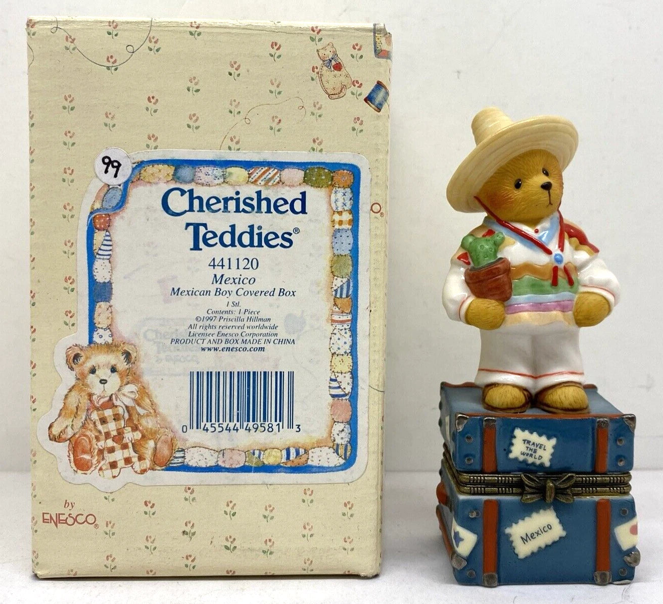 Cherished Teddies Mexico Porcelain Hinged covered box�441120 image 1