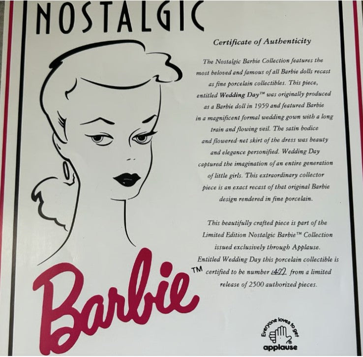 Barbie Wedding Day by Applause 37070 Porcelain. image 5