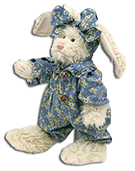 Boyds Hare Anastasia in Blue Floral Romper and Bow 12" 912081 image 0