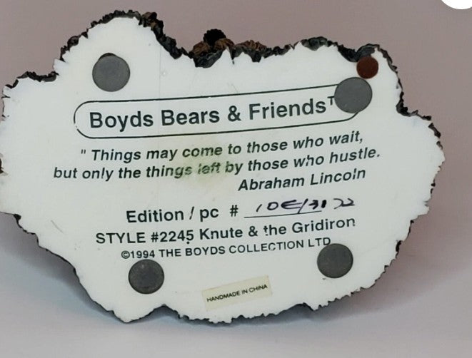 Boyds Bear Knute & The Gridiron 2245 Football image 3