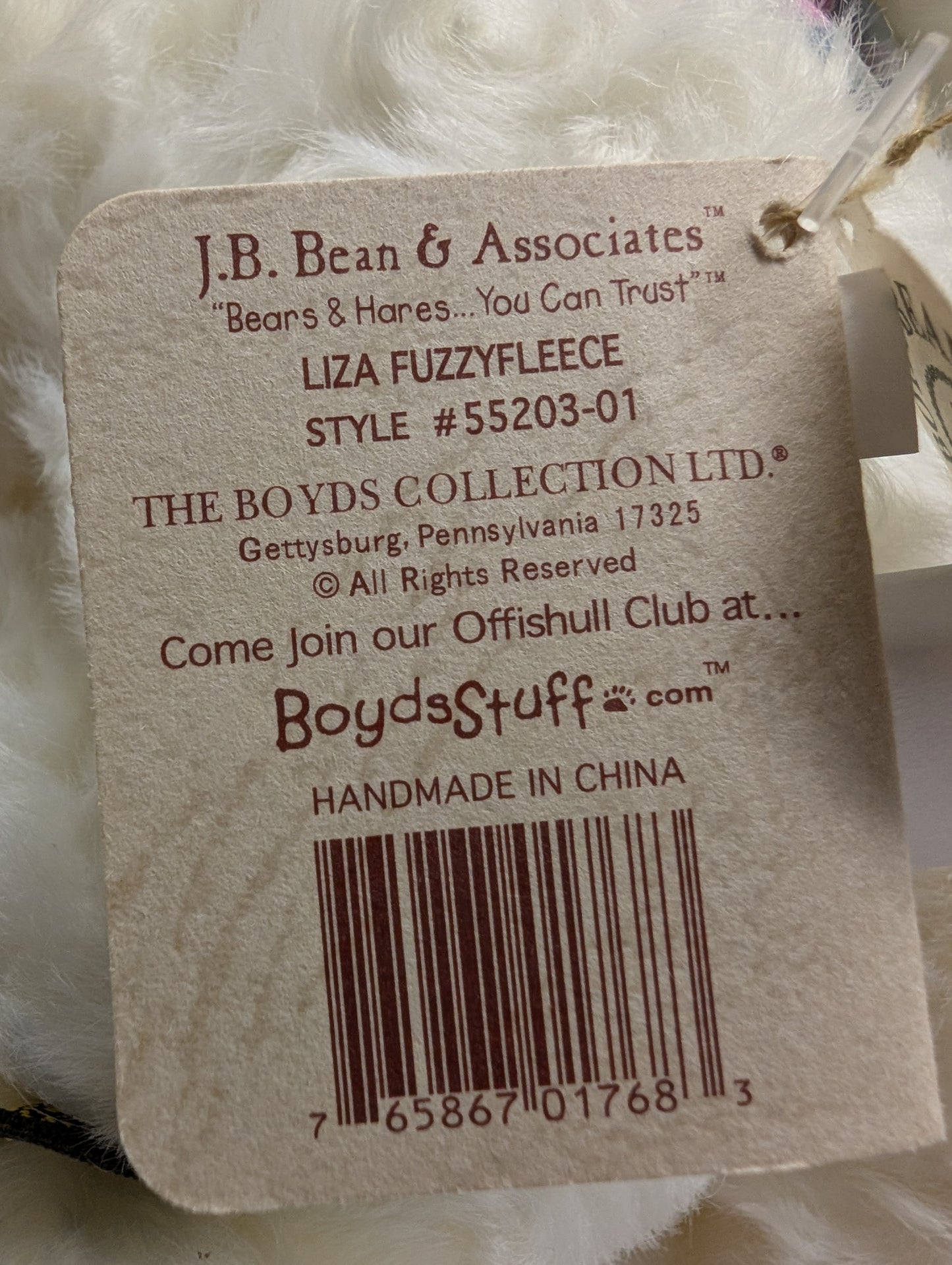 Boyds Plush Lamb Liza Fuzzyfleece #55203-01 image 3