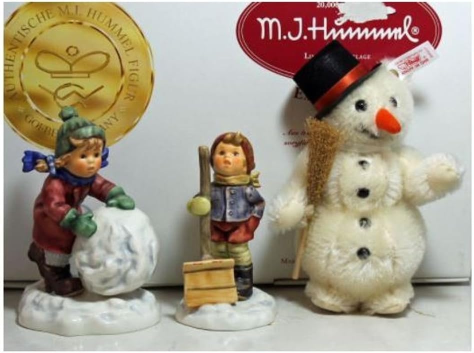 Steiff & Goebel Collectors Set Hummel Frosty Friends with Steiff Snowman 1448 image 6