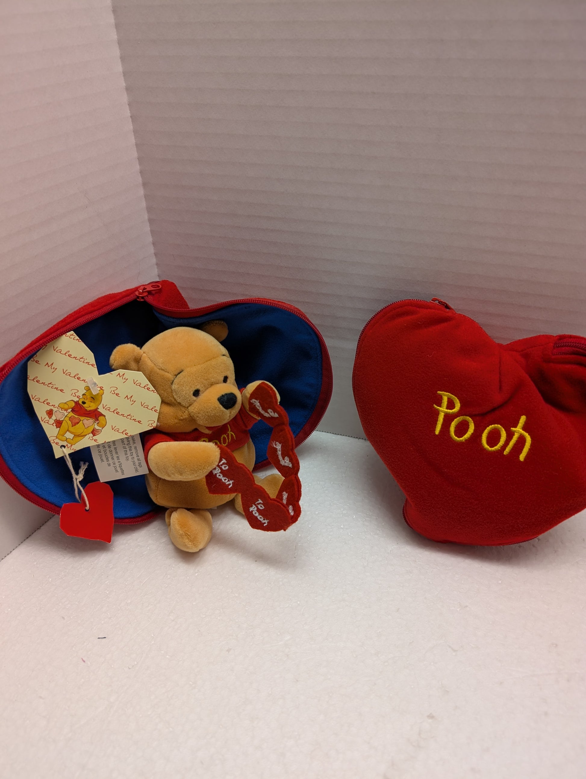 Disney Bean Bag Min Pooh Bear zipped in Heart with Pooh Embroidered on Heart image 1