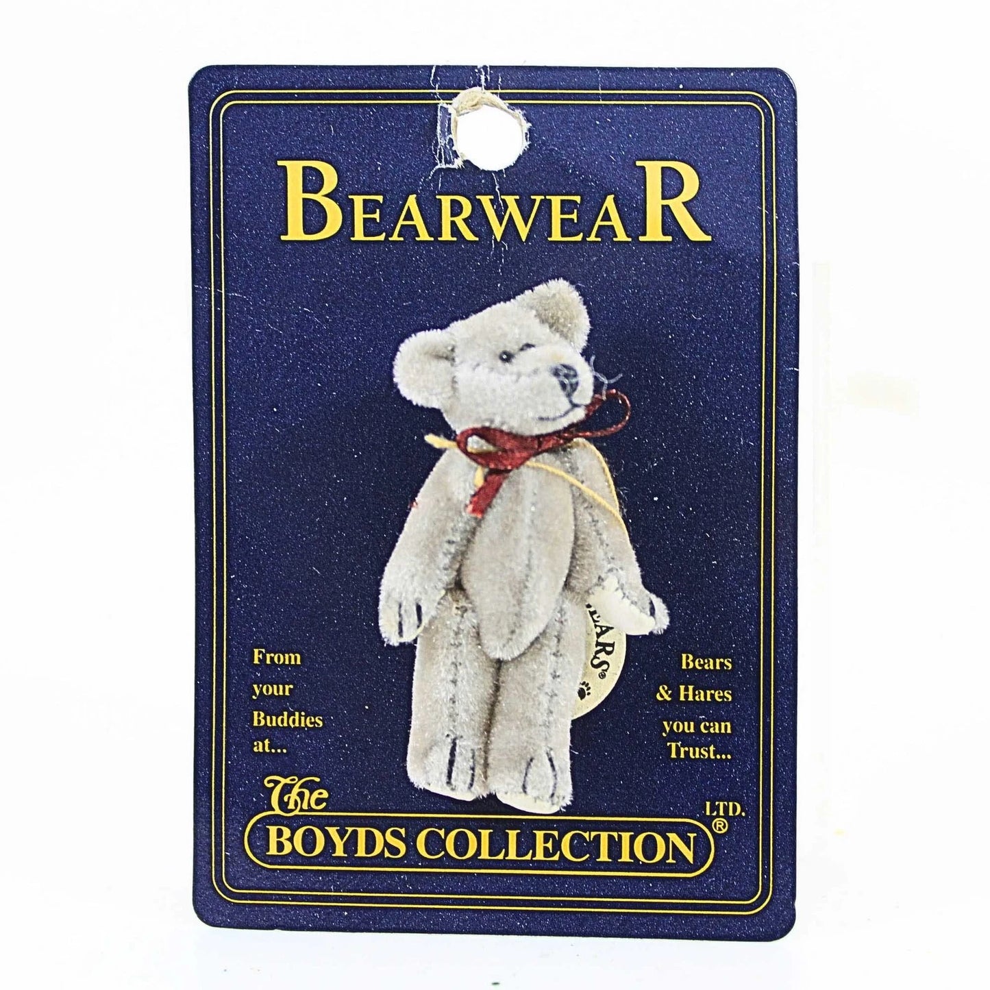 Boyds Pin Bearwear Tess F. WUZZIE Grey Fabric Pin  599901-06 image 4