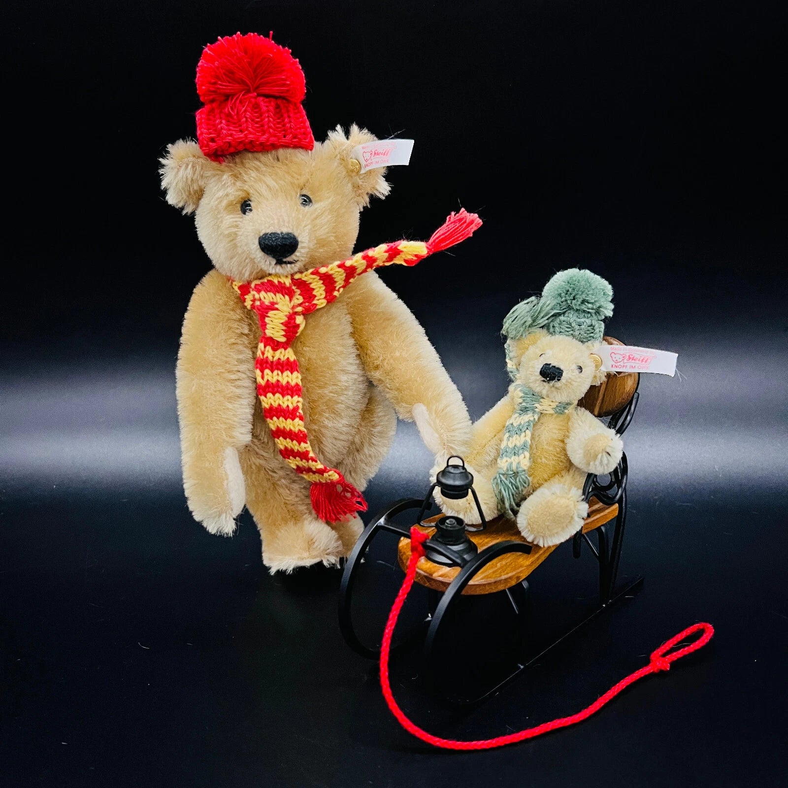 Steiff Weihnachsschlitten Teddies on a Snow Ride 2002 037979 image 3