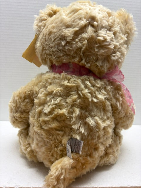 Gund Plush Candy Hearts Bear Holds String of Hearts That Say I Love You  21"