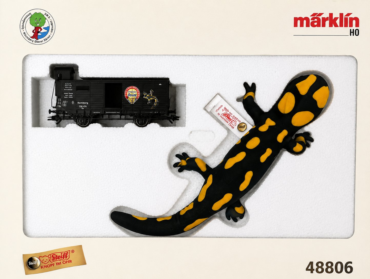 Steiff Salamander & Marklin Train Car  #488061