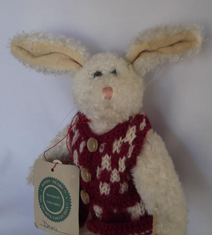 Boyds Hare Demi Red and White checked sweater dress 8" 9112 image 3