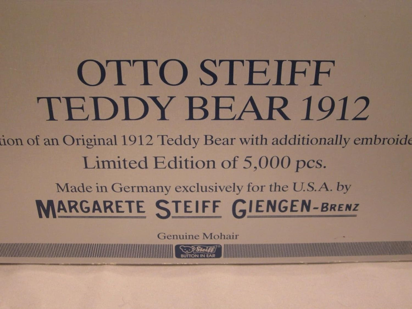 Steiff Otto Teddybaer Replica 1912 Ltd Ed 5000 EAN 406744 USA Exclusive image 3