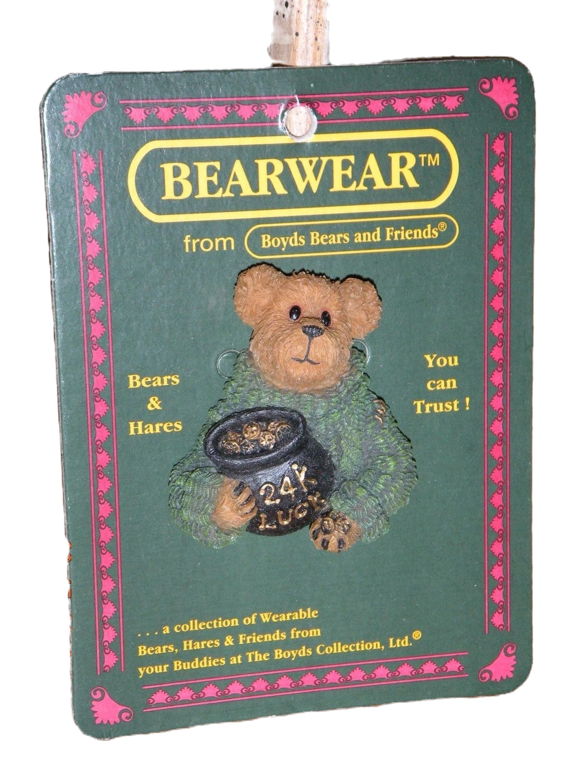 Boyds Pin Bearwear Lucky Liam  End of The Rainbow 26158 24K Luck image 2