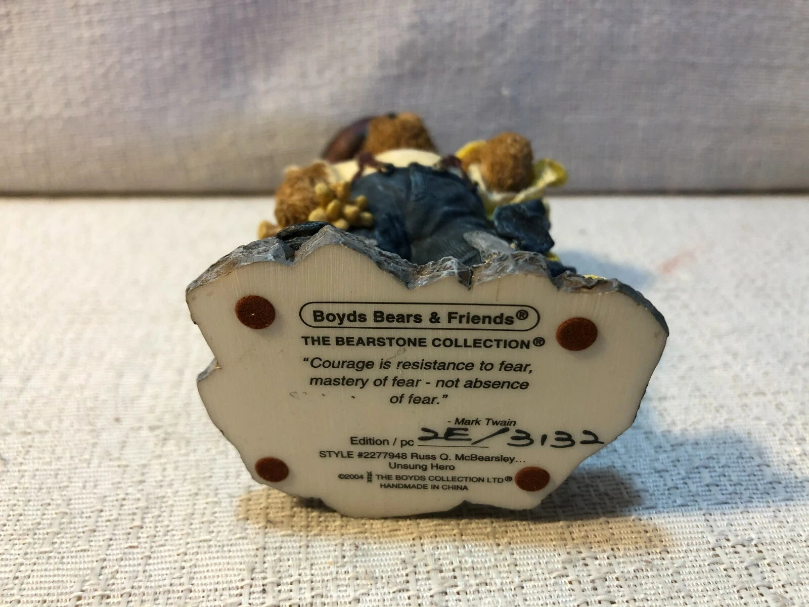 Boyds Bear Resin Russ Q McBearsley Unsung Hero 2277948 Fireman image 2