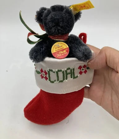 Steiff Christmas Ornament Coal in Stocking  10cm 650833 image 2