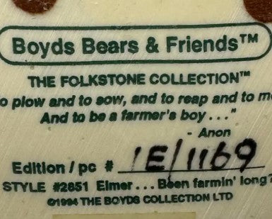 Boyds FolkStone Elmer   Been Farmin' Long? 2851 image 3